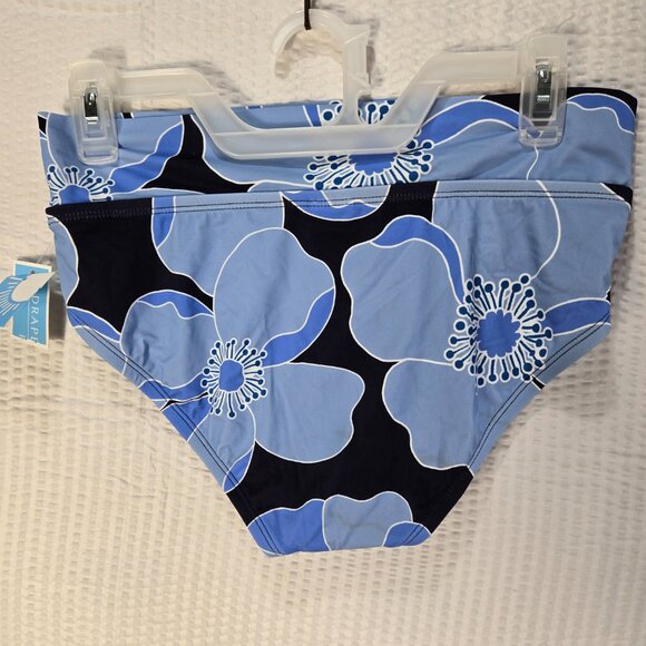 Draper James Blue Floral Bikini Set One Shoulder Ruffle High Waist UPF 50+ NWT - Picture 4 of 6